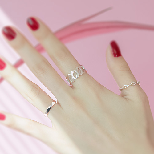 [실버] 와이드 샤인 꼬임 반지