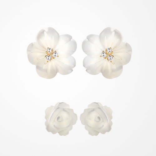 [은침] 프릴 자개 귀걸이