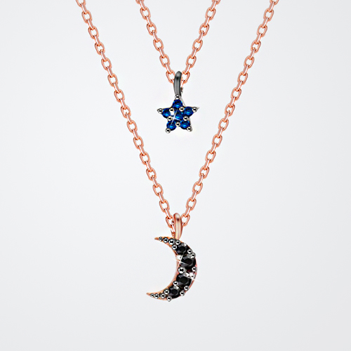 [실버] 미니 별 앤 달 목걸이