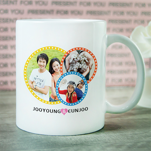 포토머그컵 하트 라운드